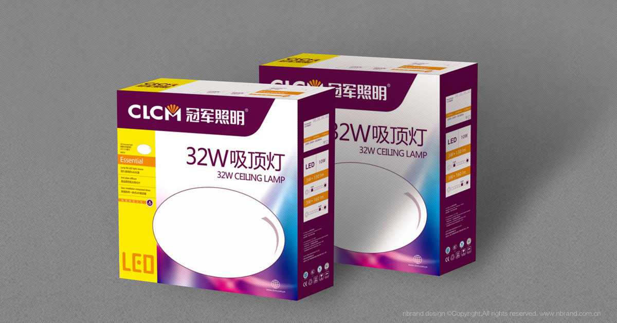 LED品牌:冠軍照明全案策劃、VI標志、包裝畫冊、終端店面